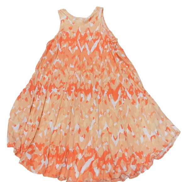 AMERICAN CROWN Women's Sleeveless Orange Abstract Print Dress One Size Fits Most - Picture 5 of 10